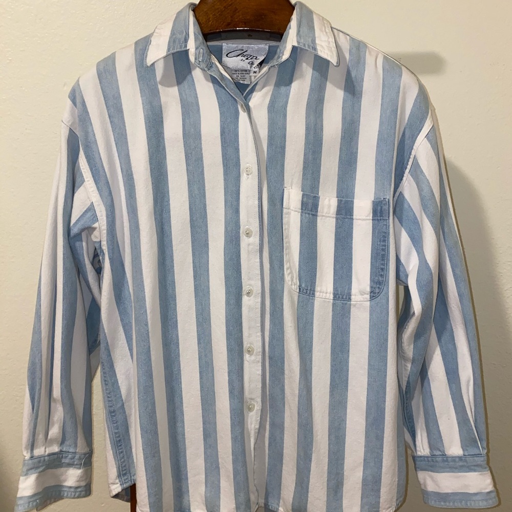 Blue + White Stripped Button-down
